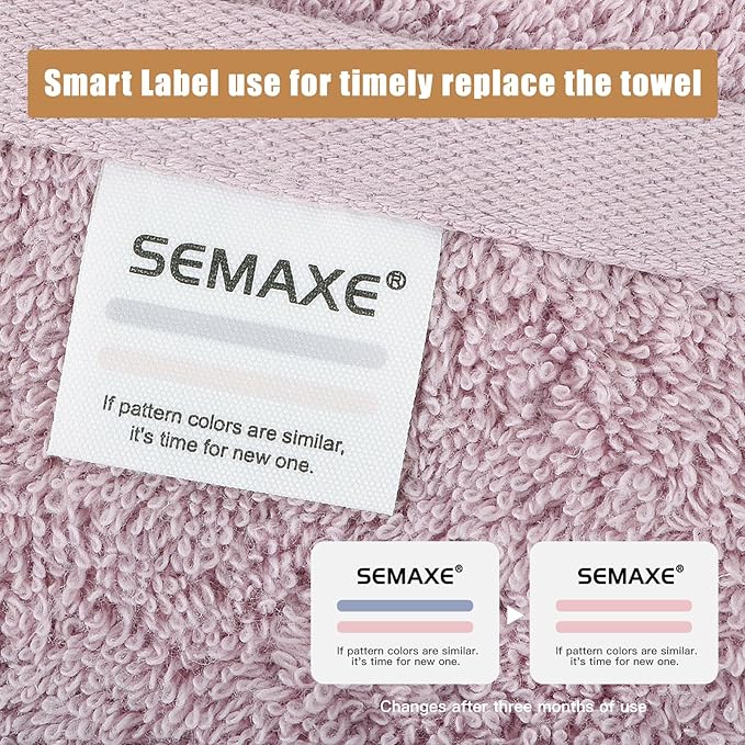 SEMAXE 18-Pack Bath Towel Set Include 6 Bath Towels, 6 Hand Towels, 6 Wash