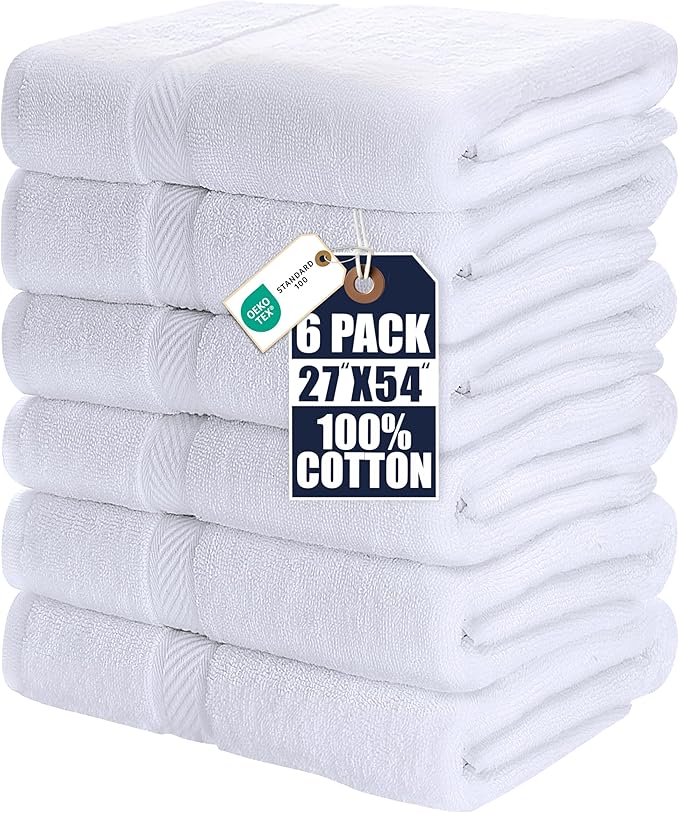 Utopia Towels 6 Pack Bath Towel Set, 500 GSM 100% Ring Spun Cotton Medium