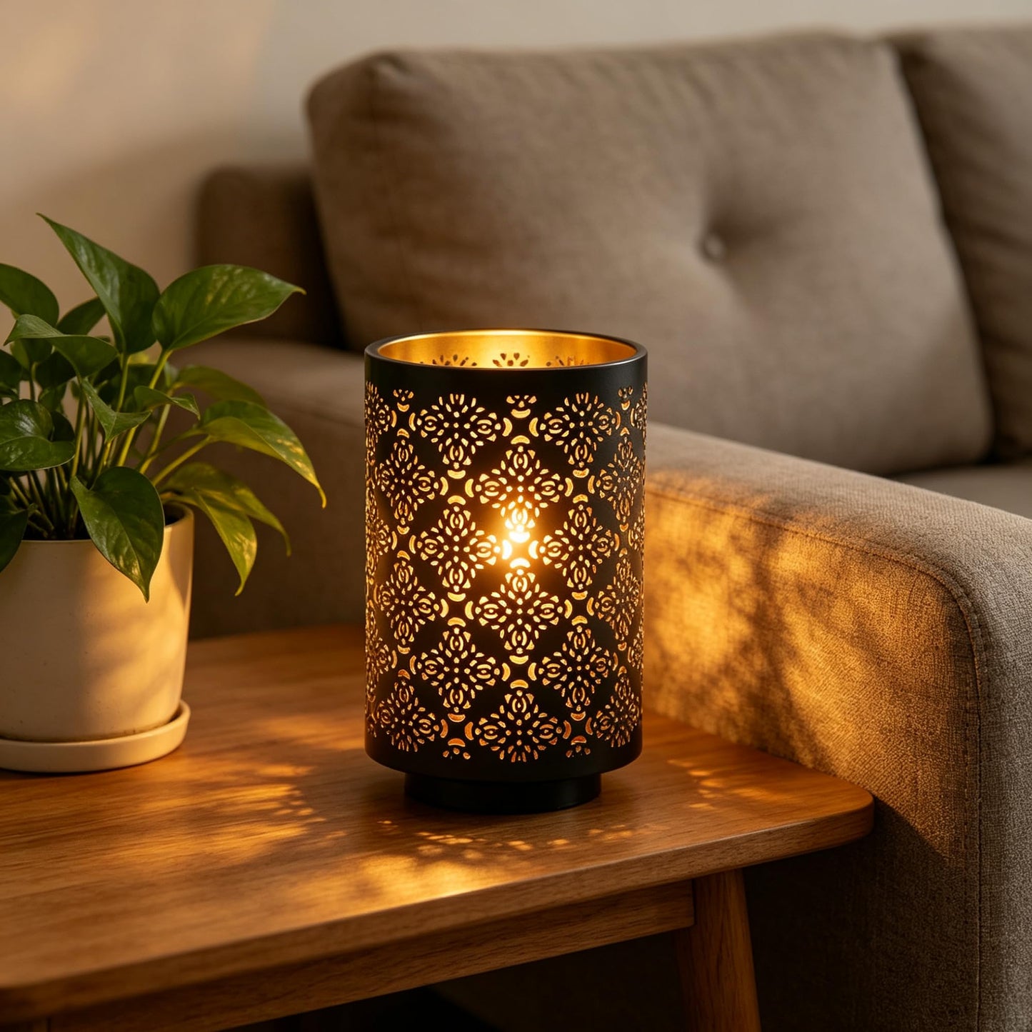 Hosley Diamond Cut Candle Holder 8 Inch Height Ideal Gift for Wedding Spa Lantern Reiki Decor LED Candles P9