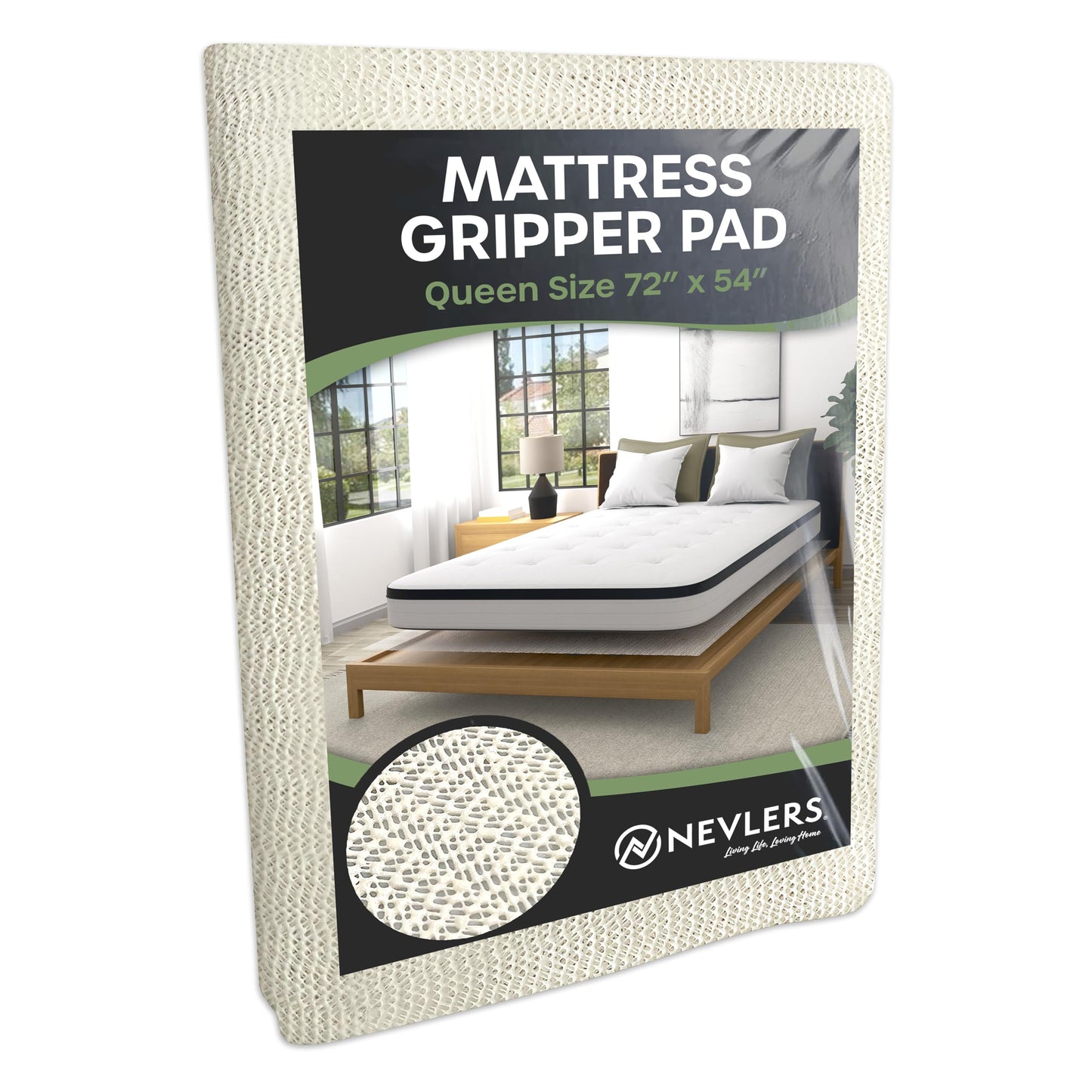 Nevlers 72" x 54" Queen Size Open-Weave Non Slip Mattress Gripper Pad