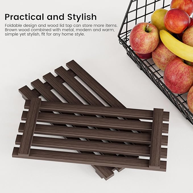 Wire Fruit Basket for Kitchen Storage: Hanging and Counter Wall Fruit Basket