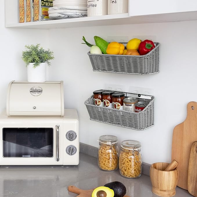 GRANNY SAYS Wicker Hanging Basket, 2 Pack Storage Baskets