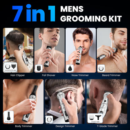Ufree Beard Trimmer for Men, Electric Razor Shaver, Cordless Hair Clipper Shaving Kit for Mustache Body Nose Ear Hair Facial, Adjustable Beard Grooming Kit Birthday Gifts for Men