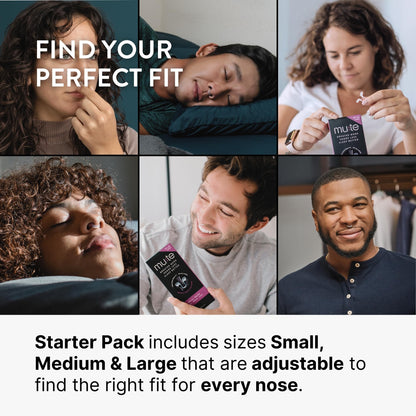 Rhinomed Mute Nasal Dilator Snoring Solution | Starter Pack | Snore Less & Sleep Better | Nasal Strip Alternative | Comfortable Breathing Aids for Better Sleep & Improved Airflow