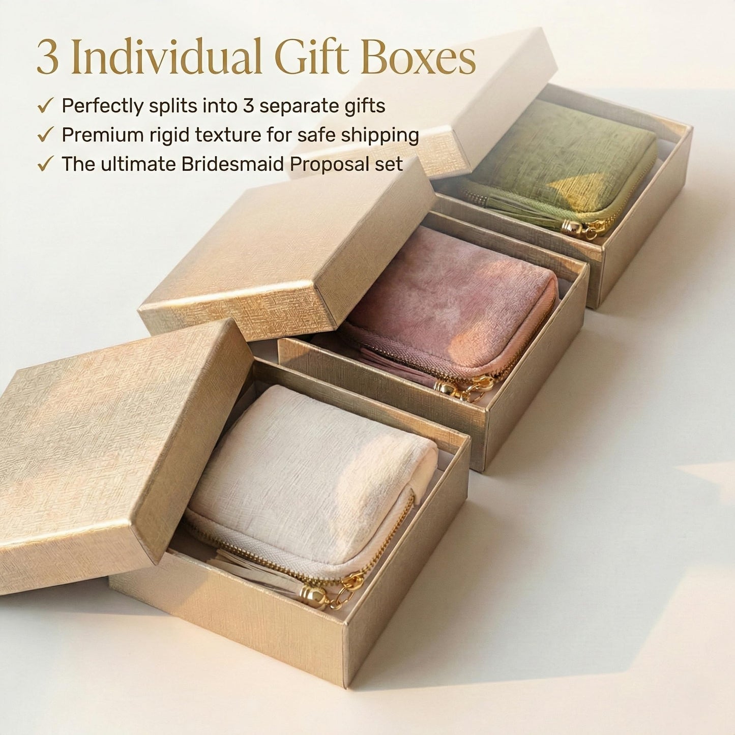 XJlSGXUSG 3-Pack Travel Jewelry Case Organizer with a Mirror, Small Textured Velvet Pouch for Necklace Earring Ring, Includes Air-Tight PVC Bags & Display Cards, Gift Set (Pink, Beige, Green)