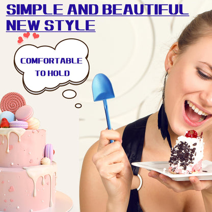 OaaXbbECco Novelty Mini Shovel Shape Spoons Cute Disposable Plastic Dessert Spoons