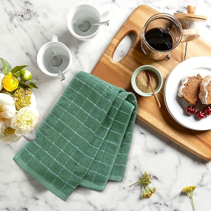 Mordimy 100% Cotton Terry Cloth Kitchen Towels, Super Soft and Absorbent Dish