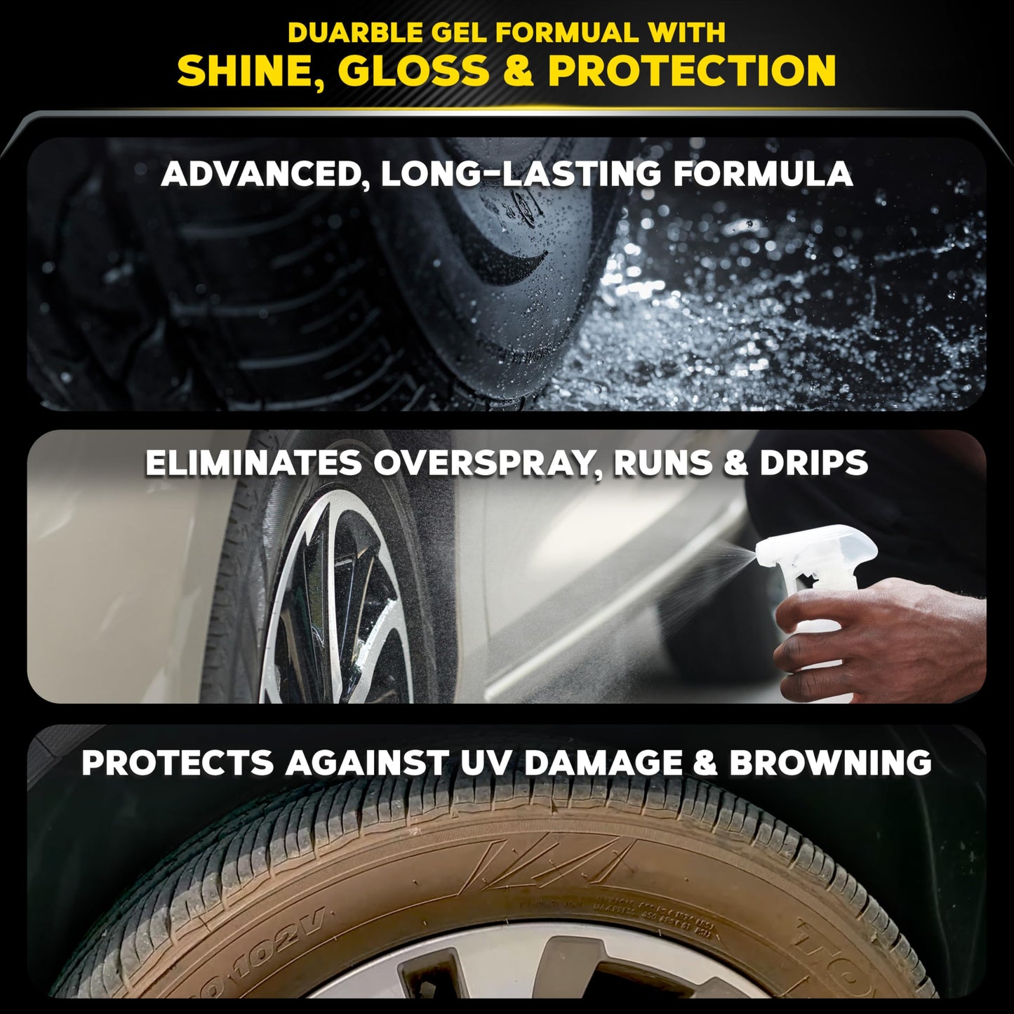 Meguiar's G7516 Endurance Tire Gel, Premium Tire Gel for a Lasting Glossy Shine - 16 Oz Bottle, PURPLE