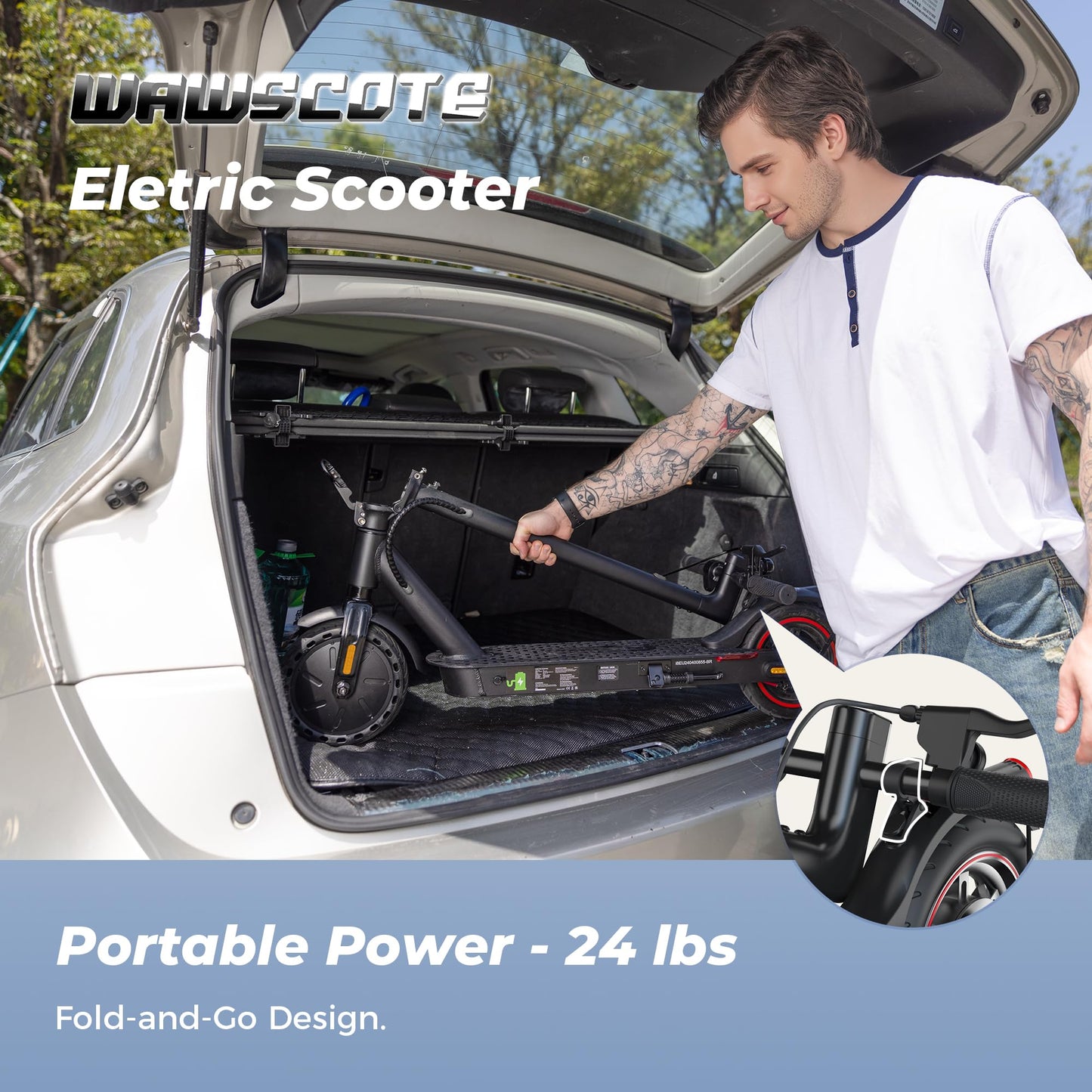 WAWSCOTE Electric Scooters - Electric Scooter for Audlts, 500W Peak Motor, 18 Max MPH, 21 Miles Range, APP Control, Lightweight Foldable E-Scooter