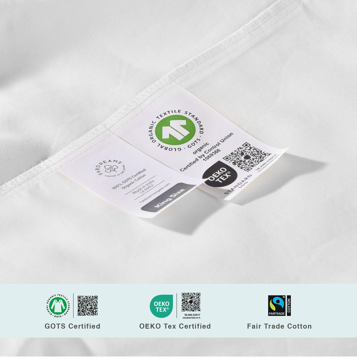 FABDREAMS Organic Quilted Mattress Protector | Mattress Pad| Queen Mattress Cover| Naturally Breathable | Noiseless| Fits up to 17" Deep Pocket| Temperature Regulating | Queen | White