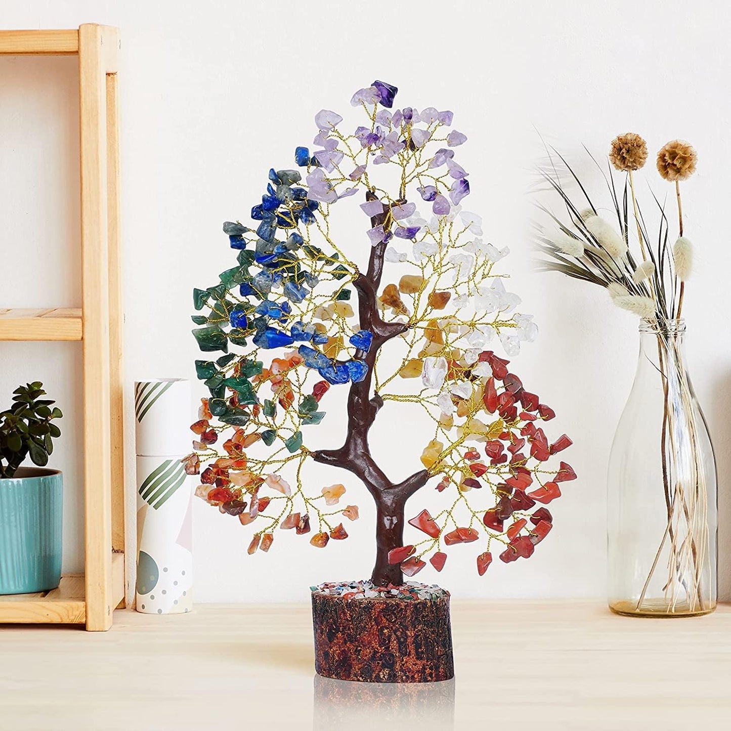 YATSKIA Chakra Crystal Tree - Handmade Healing Crystal Trees with 7 Chakra Stones | Tree of Life for Meditation | Feng Shui | Birthday Gift for Woman | Gifts for Women | Home Decor | Office Decor