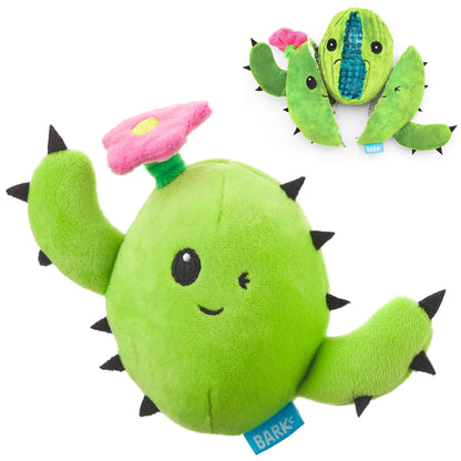 Barkbox 2 in 1 Interactive Plush Dog Toy - Rip and Reveal Toy for Dogs and Puppies - Stimulating Squeaky Pet Toys | Consuela Cactus Small