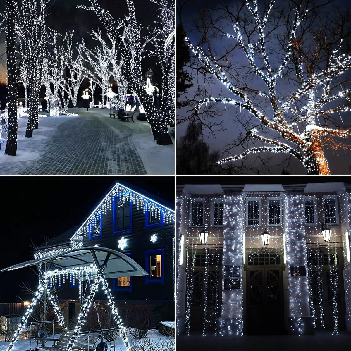 Dailyart Solar String Lights Outdoor, 2 Pack 200 Led Solar Fairy Lights for Outside Waterproof 145ft Cool White Solar Lights 8 Lighting Mode Solar String Lights for Outside,Garden,Courtyards,Trees