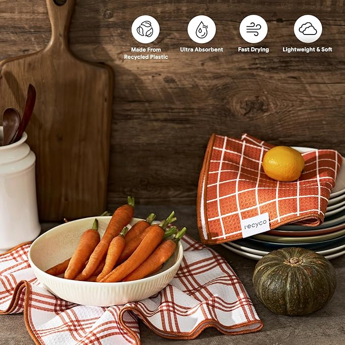 RECYCO Waffle Kitchen Towel Set of 2