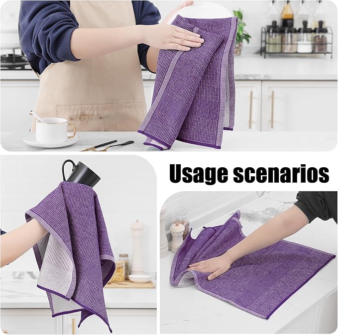 Homaxy Premium Kitchen Towels, Large Cotton Kitchen Hand Towels, Flat and Terry