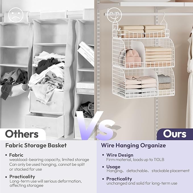 SWTYMIKI Hanging Closet Organizer Storage