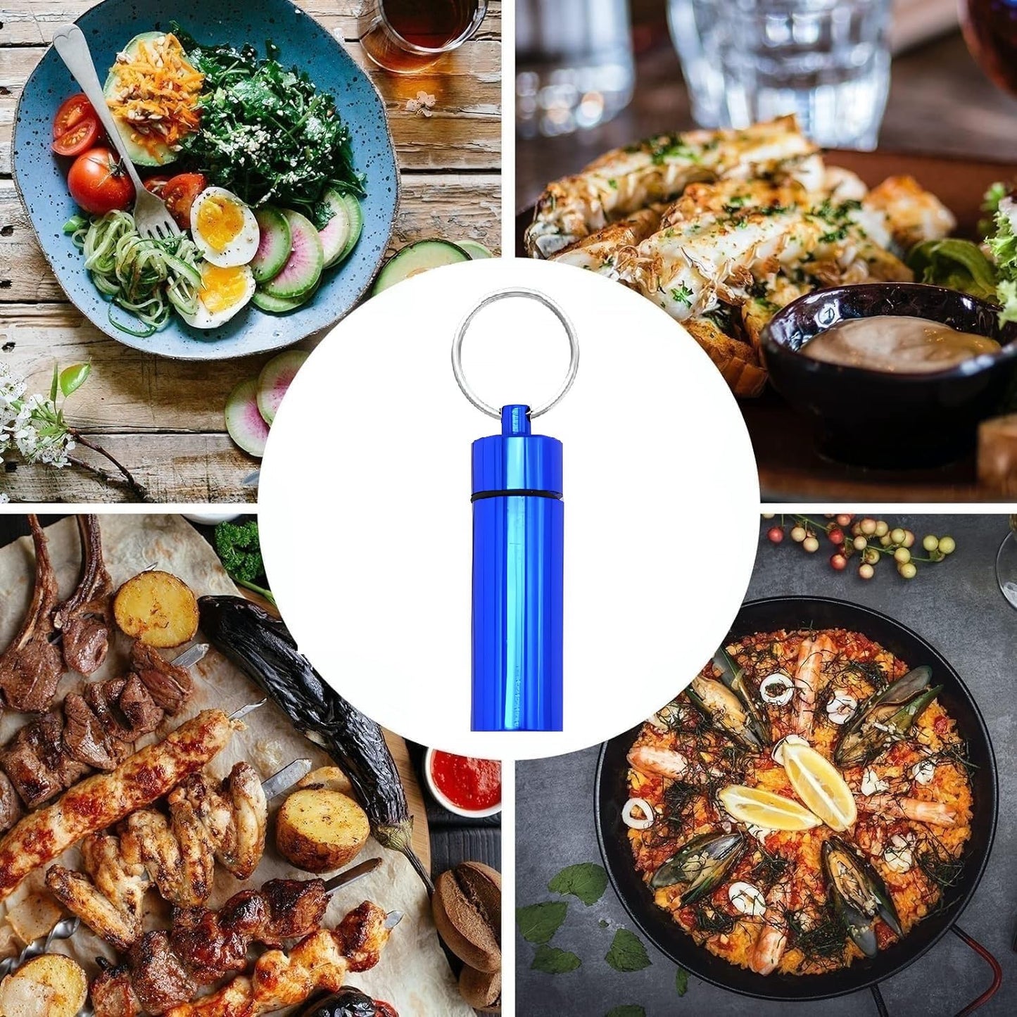 AKIRAMERUNA 3 Pack Leak-Proof Bottle Portable Pepper Shaker Waterproof Aluminum Container for Outdoor Camping Trips Travel