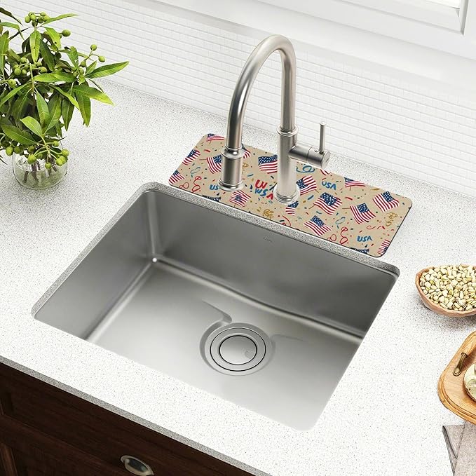 Kitchen Sink Splash Guard 2 PCS 14.7 Inch Sink Faucet Mat Splash Guard