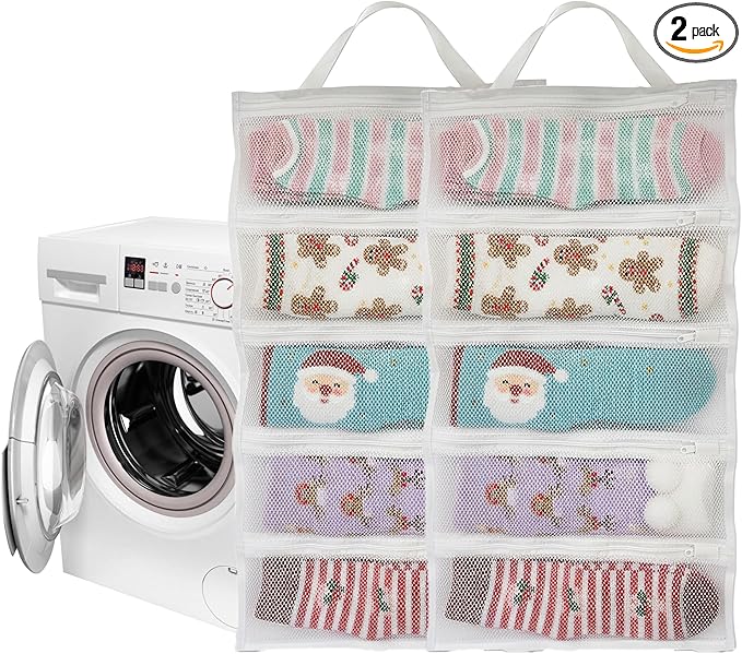 Mesh laundry bags for washing machine, can wash 10 pairs of socks, maintain