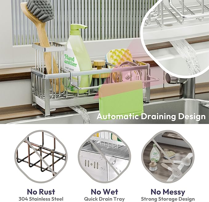 SWTYMIKI Sponge Holder for Kitchen Sink
