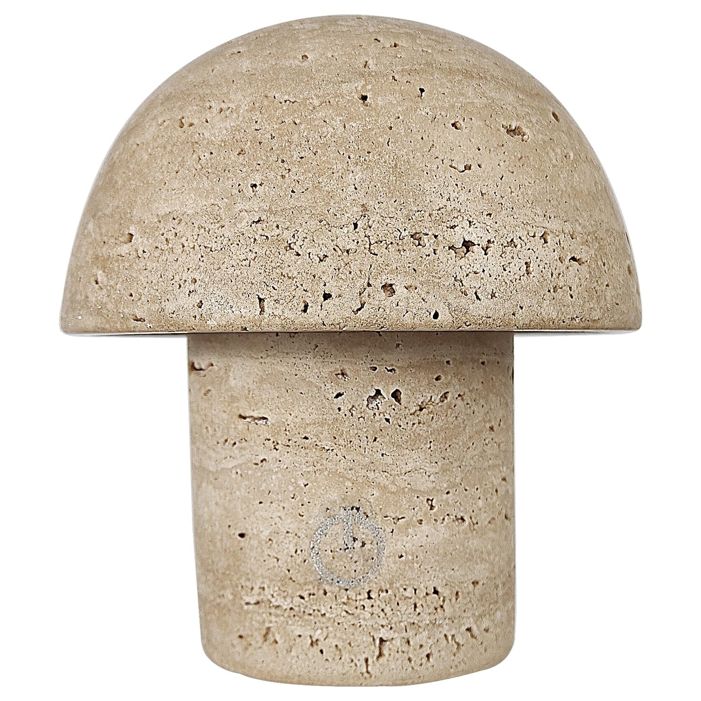 Natural Stone Mushroom Lamp - Handcrafted Travertine Night Light, Rechargeable with Type-C, Dimmable LED Accent Light for Bedroom & Living Room