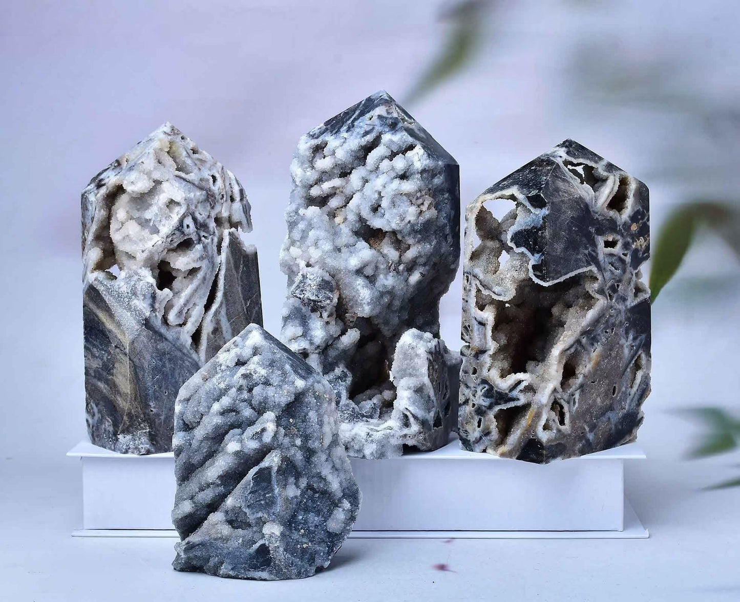 FZBHRO Sphalerite Geode Towers Crystal Point Obelisk Irregular Shape Healing Crystal Stone Wand Meditation Gift 0.6-0.8 Pound