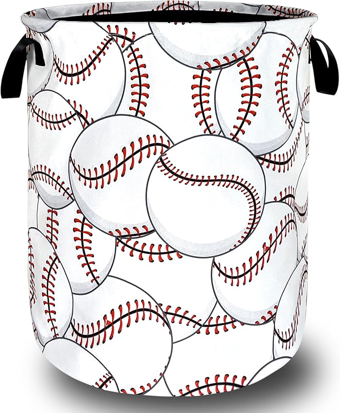 Personalize Baseball Laundry Basket Oxford Cloth Foldable Funny Laundry Hamper