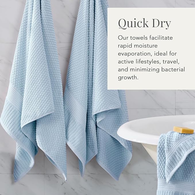 NY Loft 100% Cotton Hand Towel 6 Pack | Super Soft & Absorbent Quick-Dry Hand