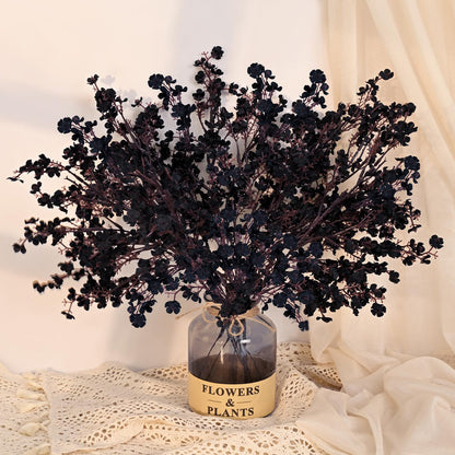 Yastouay Black Artificial Flowers 10 Pcs Fake Flowers Babys Breath Flowers Artificial Bulk, Silk Faux Flowers Stems Decor for Party Wedding Bouquets DIY Home Garden Decor