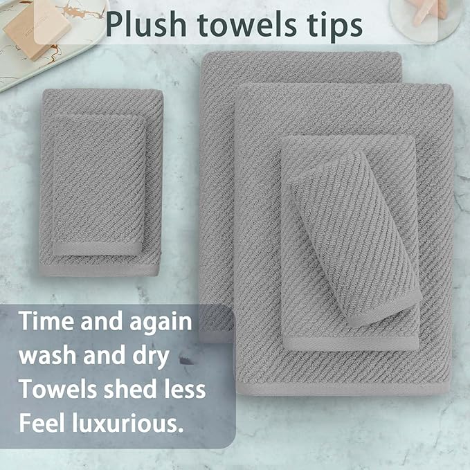 VOOVA & MOVAS Grey Bathroom Towel Sets