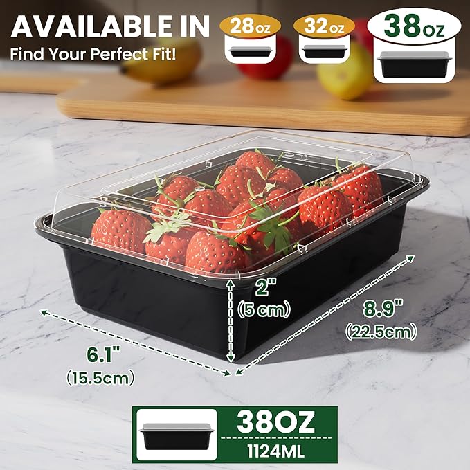 38oz Meal Prep Containers, Reusable Bento Box