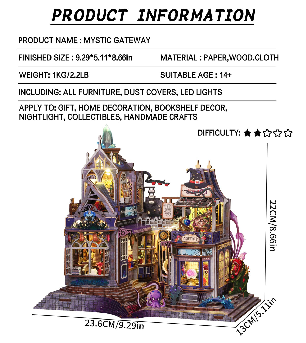 Spilay DIY Miniature House Kit for Adults, Miniature Dollhouse Building Kit