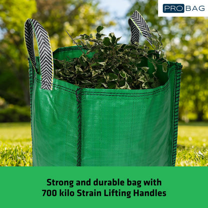Garden Waste Bags - 120 Litre - 1 to 5 Sacks - PREMIUM GRADE - Industrial Fabric and Handles - Heavy Duty Garden/Green Waste Sacks (3 sacks)