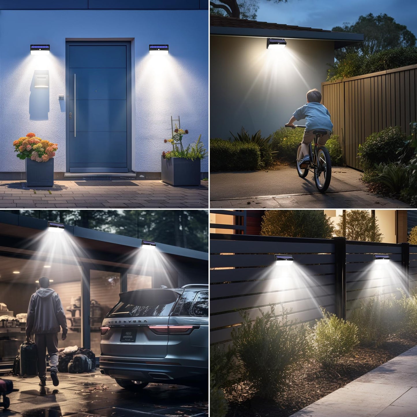 Peasur Solar Lights Outdoor Garden, 368LED Super Bright Solar Security Lights Outdoor Motion Sensor with 3 Modes, Outdoor Lights Waterproof IP65 for Front Door, Yard, Garage(2 Pack)