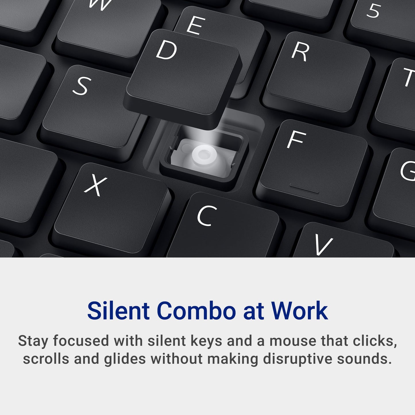 Dell Wireless Keyboard and Mouse - KM3322W, Wireless - 2.4GHz, Optical LED Sensor, Mechanical Scroll, Anti-Fade Plunger Keys, 6 Multimedia Keys, Tilt Leg - Black