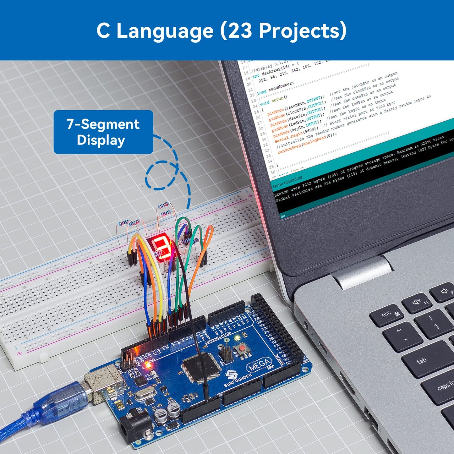 SunFounder Project The Most Complete Electronics Starter Kit Compatible with Arduino Mega 2560 R3 Mega328 Nano, 73 Tutorials Included