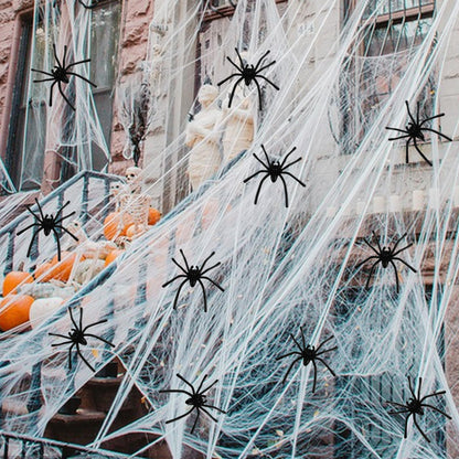 Oxivane Halloween Spider Webs Decorations 1000 sqft with 30 Fake Spiders, Super Stretchy Cobwebs for Halloween Decor Indoor and Outdoor Party Supplies