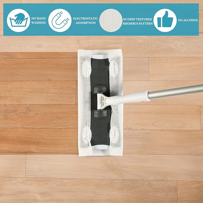 Wet Mop Pads Refills for Floor Cleaning Sweeper Wet Refills Disposable Moist