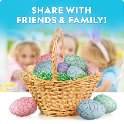 Blue Marble Easter Eggscavation Dig Kit - 12 Easter Egg Dig Bricks with Real Gemstones & Glow in The Dark Dinosaur Figures, Includes Dig Tools, Egg Hunt or Dig Party Activity, Easter Basket Stuffers