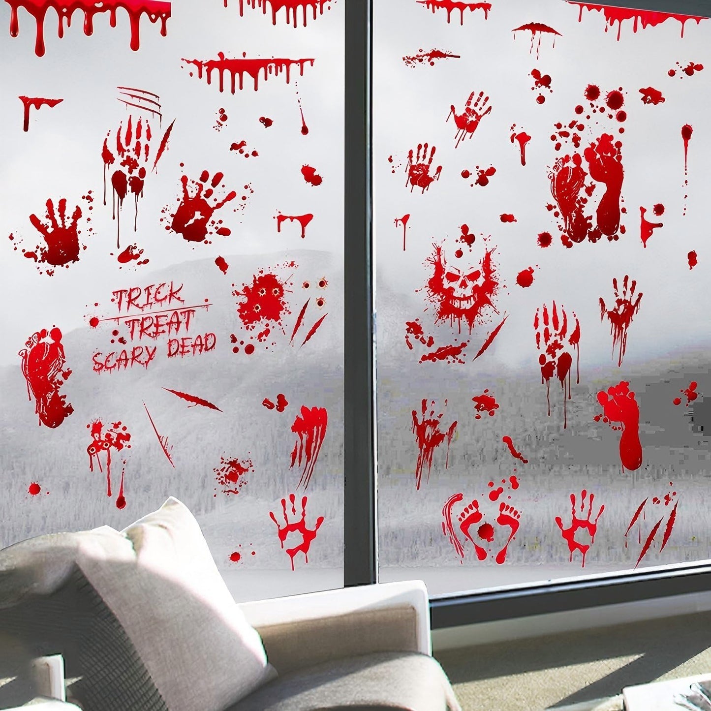 95 Pcs Halloween Window Clings, Halloween Window Decorative Stickers for Decorations Holiday Outside Decorations(8x12inch)