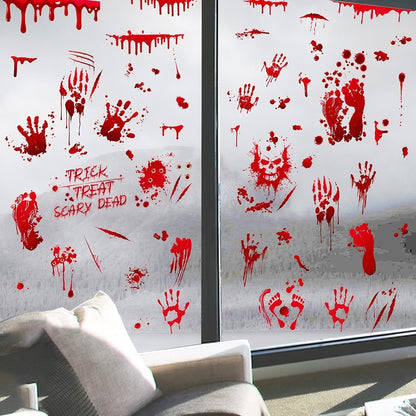 95 Pcs Halloween Window Clings, Halloween Window Decorative Stickers for Decorations Holiday Outside Decorations(8x12inch)