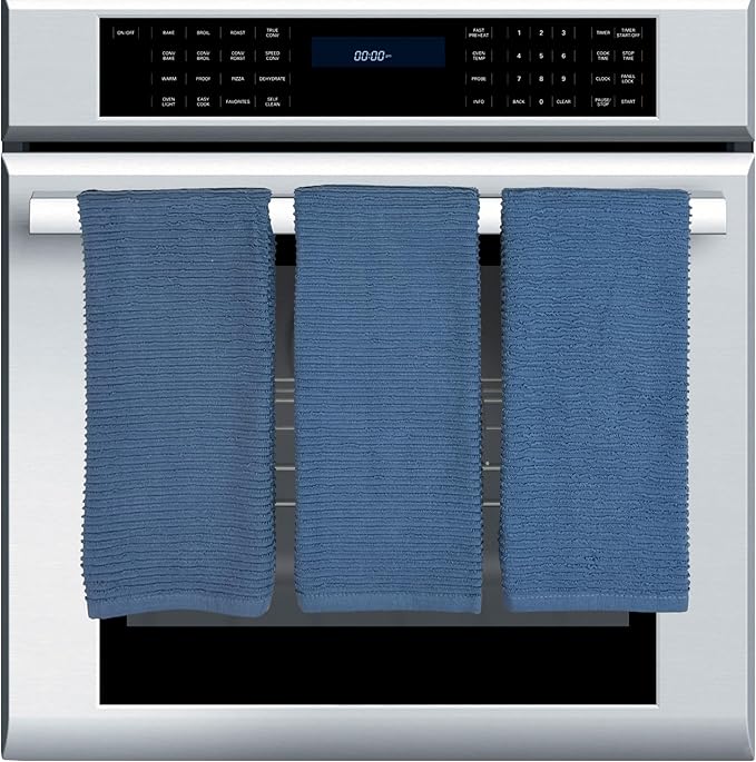 Chambray Light Blue Kitchen Hand Dish Towels: Oversized 28" x 18", 100% Cotton
