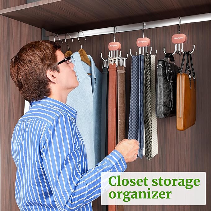 Cedar Wooden Belt Hanger, Belt Organizer