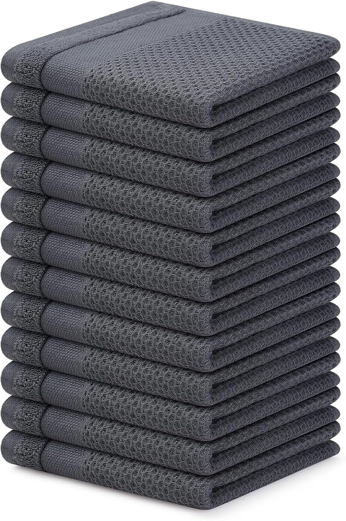Homaxy 100% Cotton Dish Cloths, 12 Pack