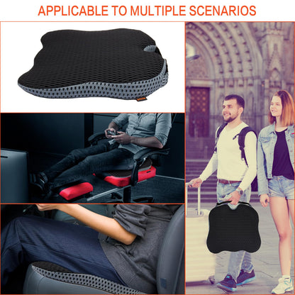 ZHOOGE Car Seat Cushion Pillow, Memory Foam Driver Seat Cushion Car Seat Pad, Wedge Seat Cushion for Office Chairs, Kitchen Chairs, Recliner (Black)