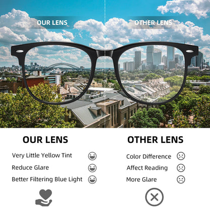 Okany Blue Light Glasses Blue Light Blocking Glasses for Women Men Computer Screen Filter Anti Headache Eyestrain Glare UV Gaming Glasses Lightweight Eyeglasses Non-Prescription