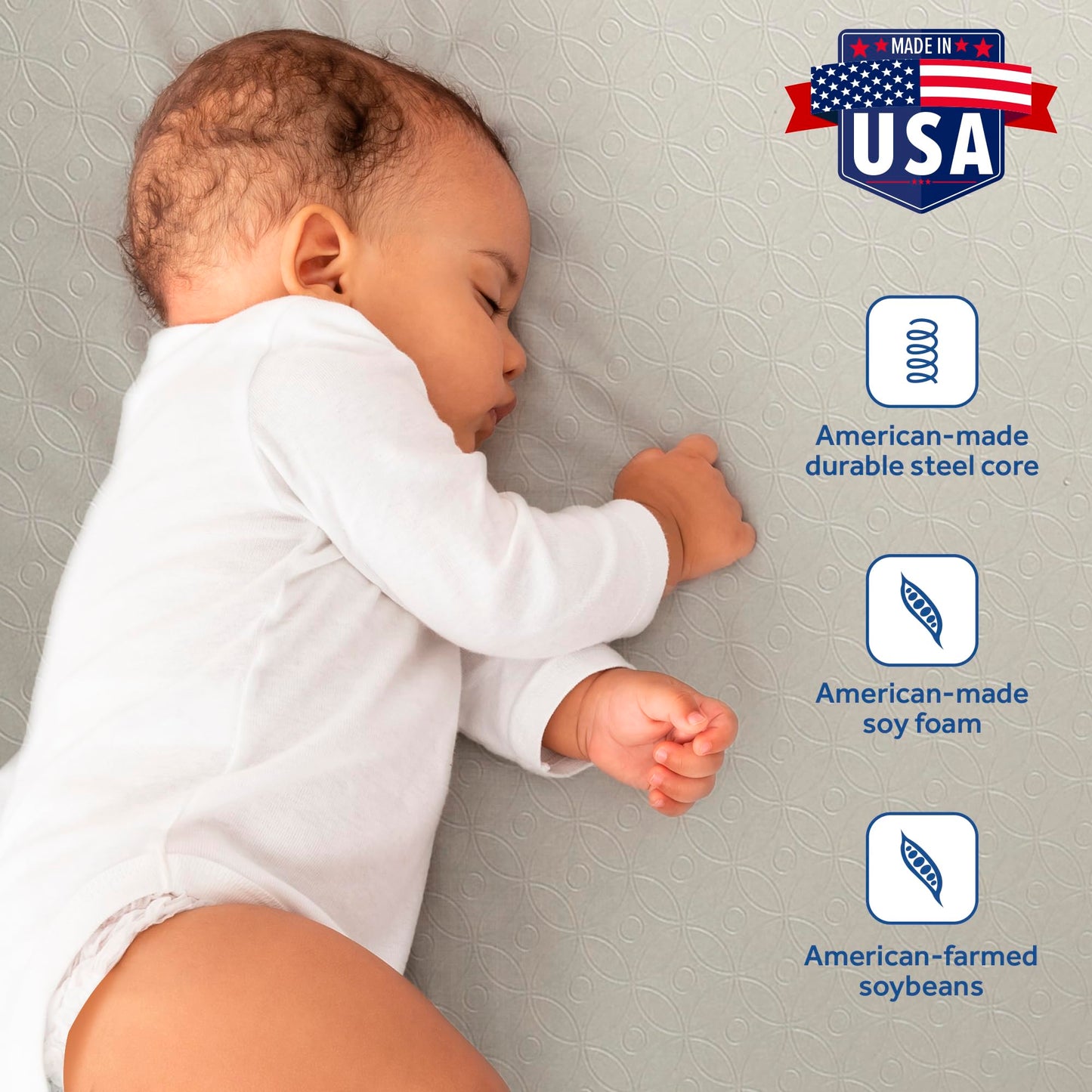 Sealy Baby Posture Perfect Breathable Crib Mattress, GREENGUARD Gold Certified, Made in USA, 2 Stage Hybrid Memory Foam & 150 Premium Coils, Toddler Bed Fit, Safety & Quality Tested, 52x28"