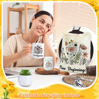 Yeyeplum New Beginnings Box Gifts for Women Daisy Farewell Leaving Away Gifts for Coworkers, New Job Retirement Goodbye, Good Luck Leaving Job, Breakup, Divorce for Friends