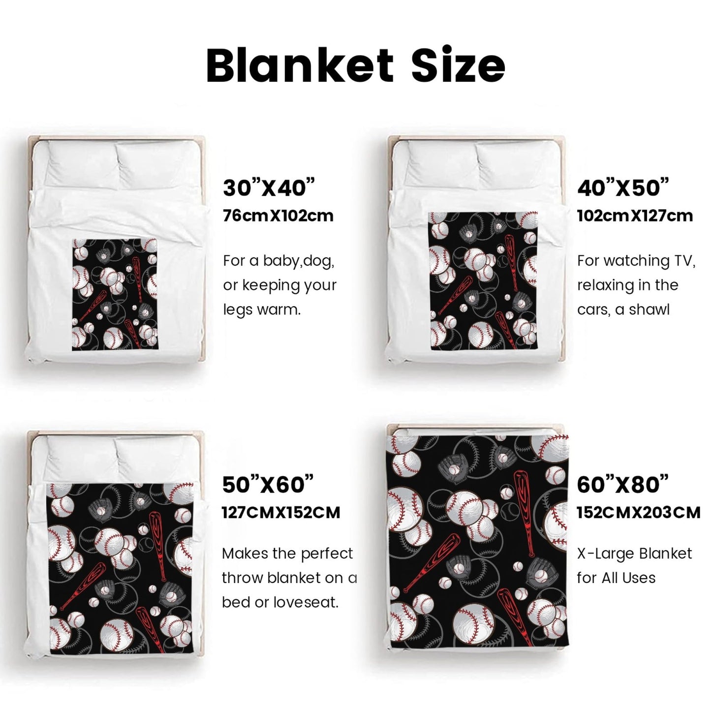 Baseball Blanket Gifts, Baseball Throw Blanket for Boys, Baseball Gifts for Kids, Teens, Adults Baseball Lovers, Sport Baseball Print Soft Cozy Blanket for Couch Bed (50"X40", Baseball)