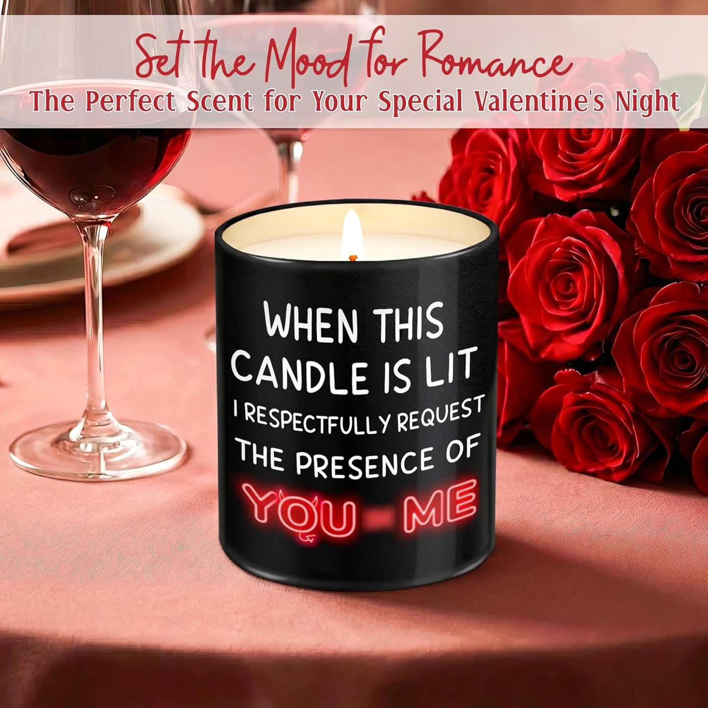 TEEZWONDER Valentines Day Gifts for Her Girlfriend - I Love You More Vanilla Lavender Romantic Candles 10 oz - Anniversary Valentines Birthday Gifts for Wife Men Women Girlfriend Boyfriend Him Husband